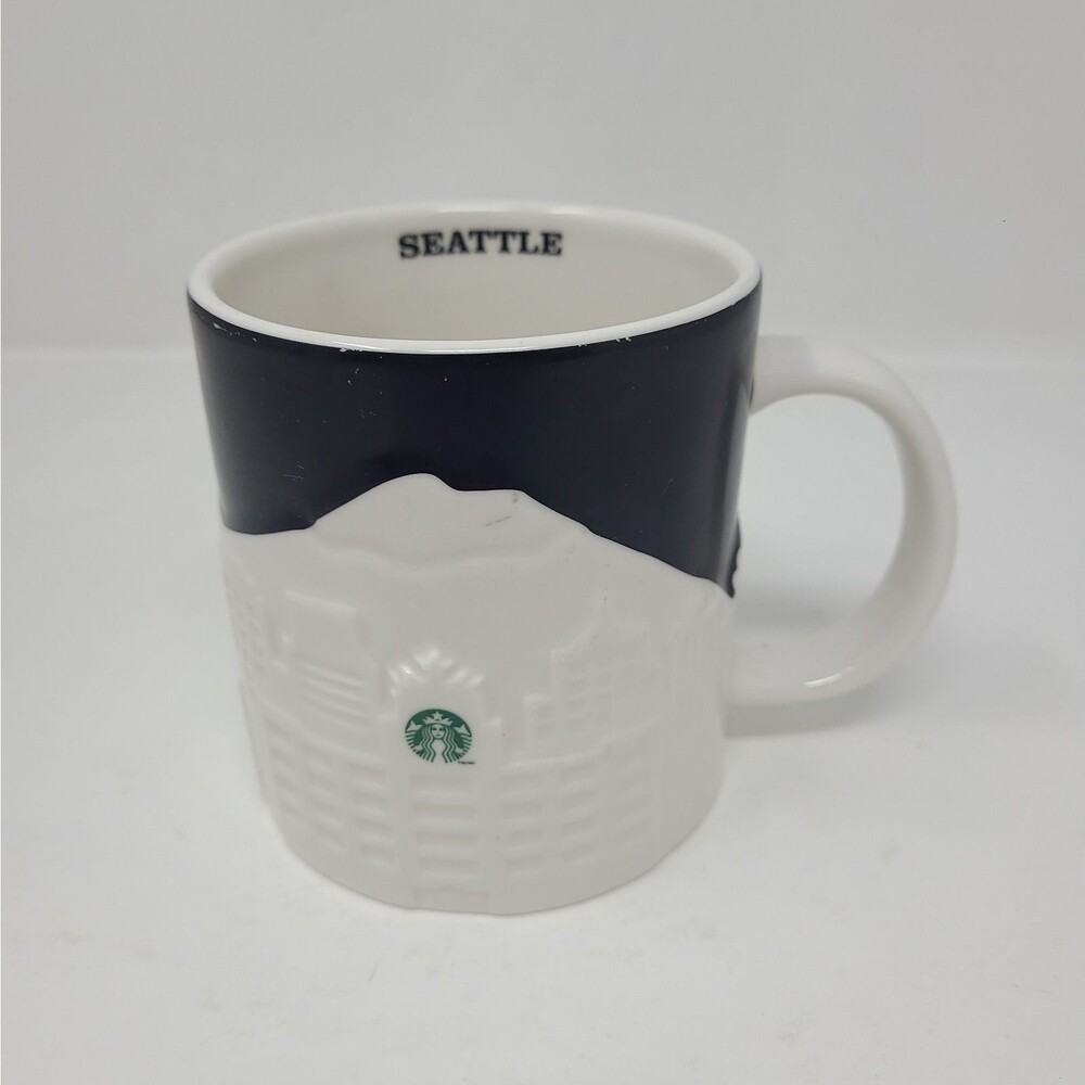 Starbucks SEATTLE 3D Relief City Skyline Ceramic 16 oz Coffee Mug Collector 2012